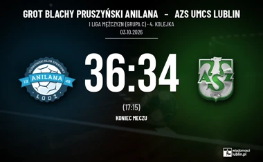 [PIŁKA RĘCZNA] Grot Blachy Pruszyński Anilana – AZS UMCS Lublin 36:34. Dwa gole zaważyły na meczu I Ligi Mężczyzn (Grupa C)