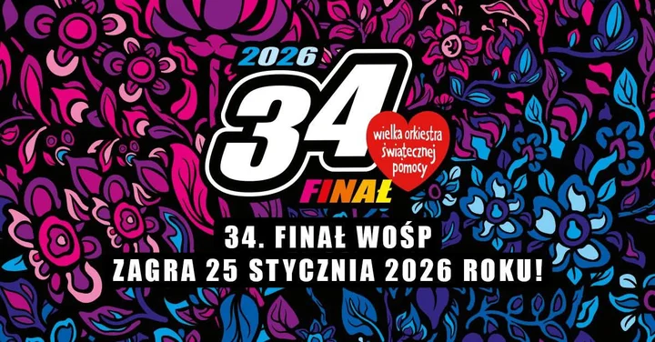 Grafika promocyjna wydarzenia 34. Finał WOŚP Lublin — koncerty i atrakcje w Galerii Olimp