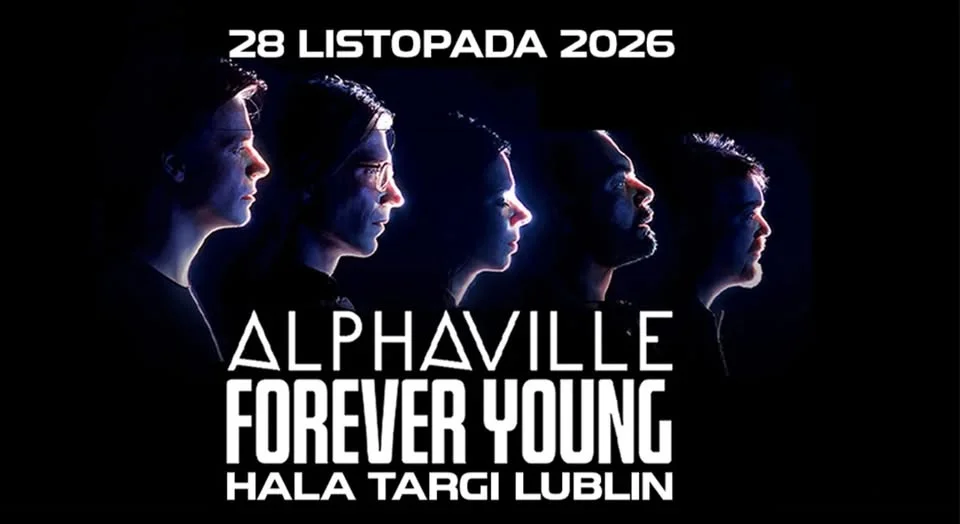 Grafika promocyjna wydarzenia Alphaville na żywo w Lublinie – koncert w Targach Lublin