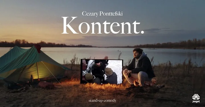 Grafika promocyjna wydarzenia Cezary Ponttefski „Kontent” — stand-up w Lublinie