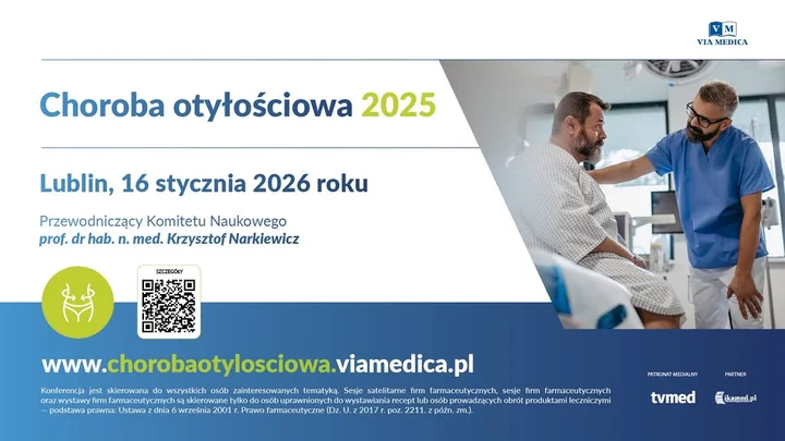Grafika promocyjna wydarzenia Choroba otyłościowa 2025 — praktyczne podejście do diagnostyki i leczenia (Lublin)