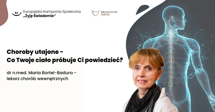 Grafika promocyjna wydarzenia Choroby utajone - Co Twoje ciało próbuje Ci powiedzieć? (Lublin)