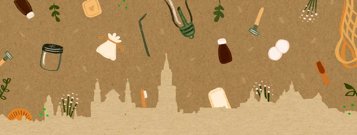 Grafika promocyjna wydarzenia Festiwal Zero Waste Lublin 2026 — wiosenny festiwal ekologii