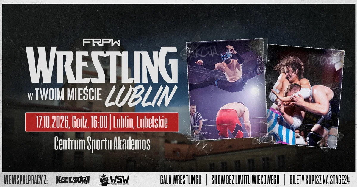 Grafika promocyjna wydarzenia FRPW: Wrestling w Twoim Mieście – Lublin w Akademos