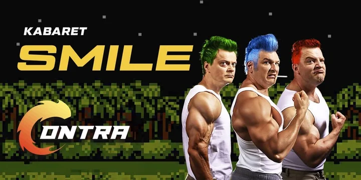 Obrazek przedstawia grafikę promocyjną wydarzenia Kabaret Smile w Lublinie z programem CONTRA – 29 października 2025