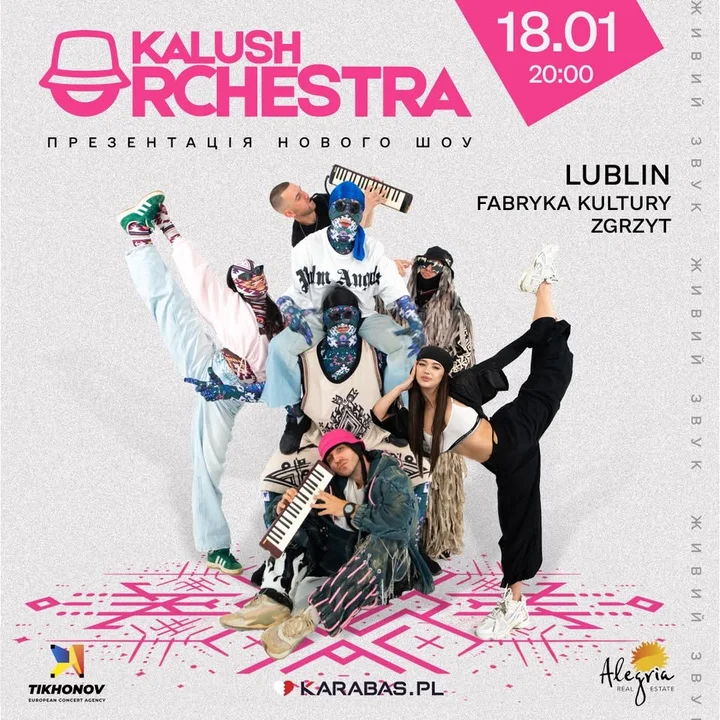 Grafika promocyjna wydarzenia Kalush Orchestra w Lublinie — Fabryka Kultury Zgrzyt (Tour 2026)