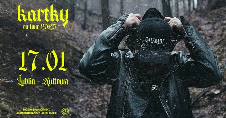 Grafika promocyjna wydarzenia KARTKY Lublin — koncert w Klubokawiarni Kultowa, 17 stycznia 2026