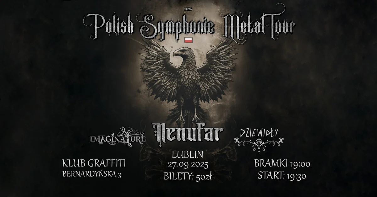 Grafika promocyjna wydarzenia Koncert NENUFAR i gości specjalnych w Lublinie – symfoniczny metal na żywo