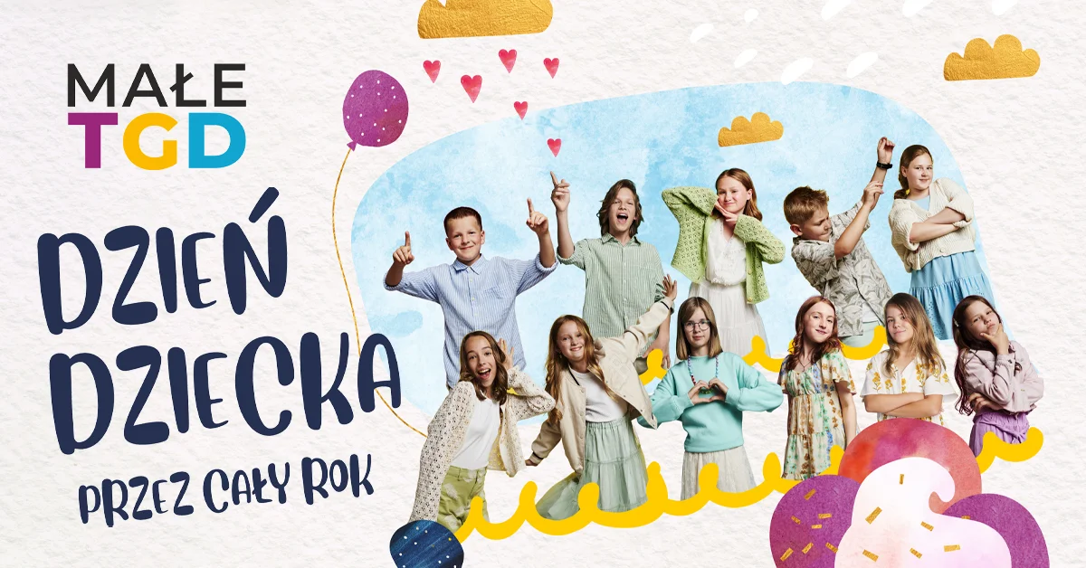 Grafika promocyjna wydarzenia Koncert zespołu Małe TGD w Lublinie – muzyczna zabawa dla dzieci przez cały rok