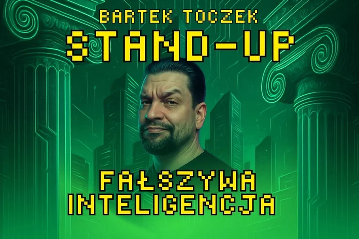 Grafika promocyjna wydarzenia Bartek Toczek: Fałszywa Inteligencja — stand-up w Lublinie