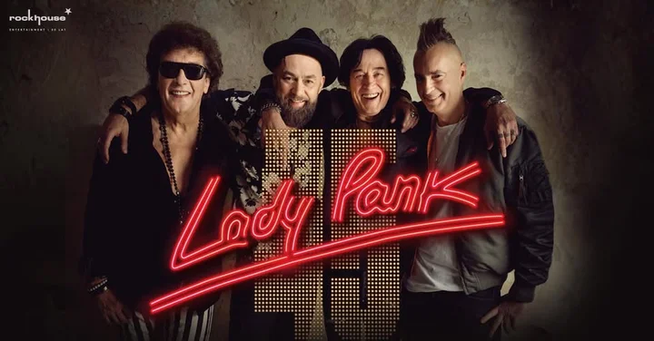 Grafika promocyjna wydarzenia Lady Pank w Lublinie — jubileuszowa trasa 45-lecia