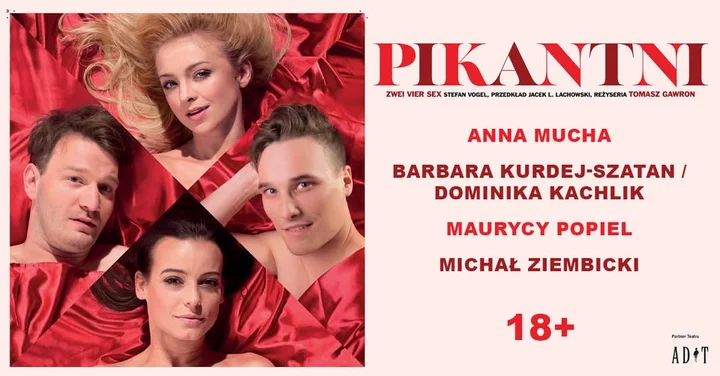 Obrazek przedstawia grafikę promocyjną wydarzenia Komediowy spektakl o związkach wystawiony w Lublinie