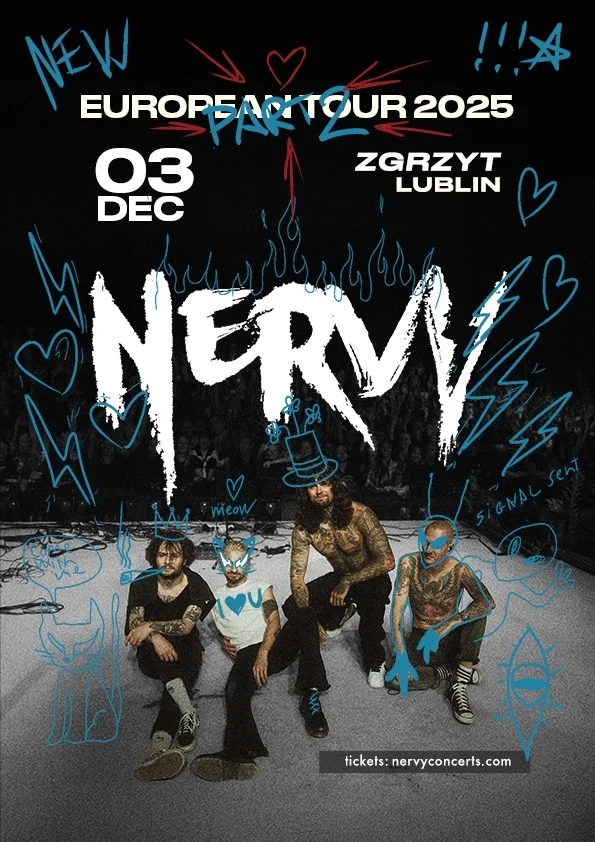 Grafika promocyjna wydarzenia NERVY @ LUBLIN — koncert 3 grudnia 2025