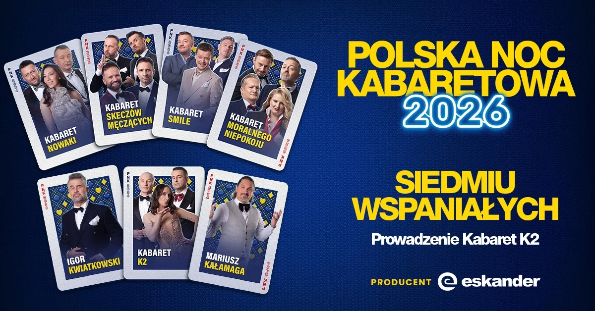 Grafika promocyjna wydarzenia Polska Noc Kabaretowa 2026 w Lublinie