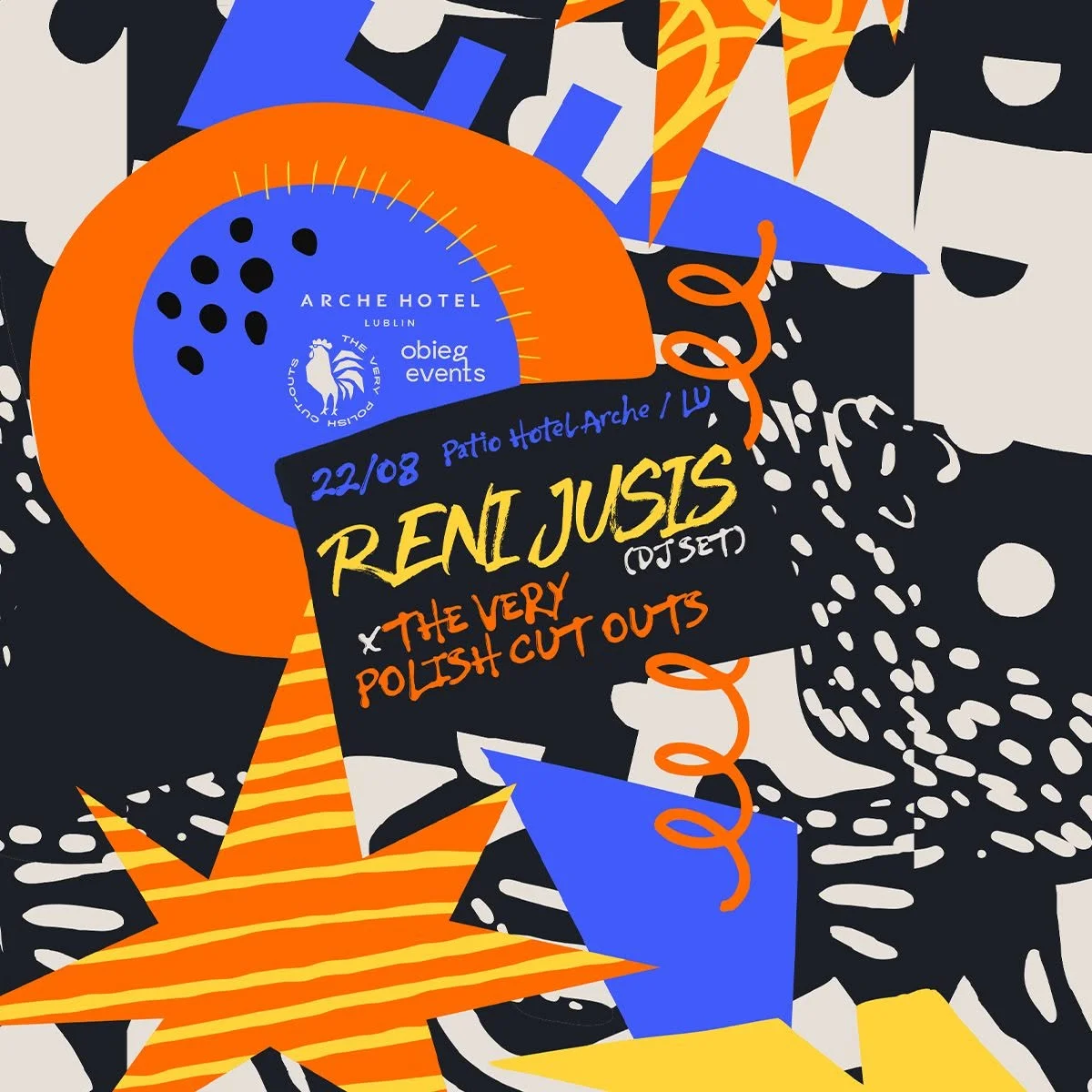 Grafika promocyjna wydarzenia Reni Jusis (DJ set) x The Very Polish Cut Outs – Lublin: letni wieczór