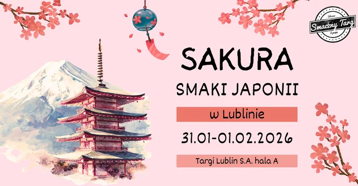 Grafika promocyjna wydarzenia Sakura Smaki Japonii Lublin — festiwal smaków i kultury Japonii