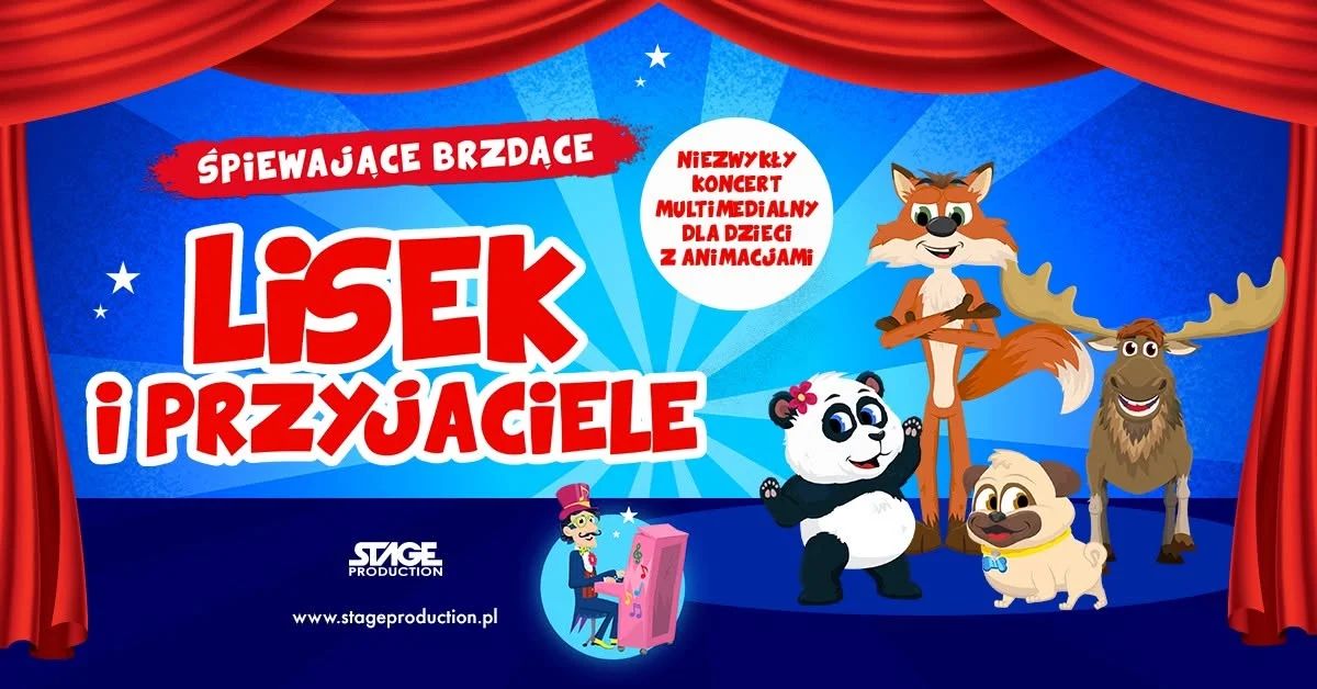 Grafika promocyjna wydarzenia Śpiewające Brzdące: Lisek i Przyjaciele – koncert w Lublinie
