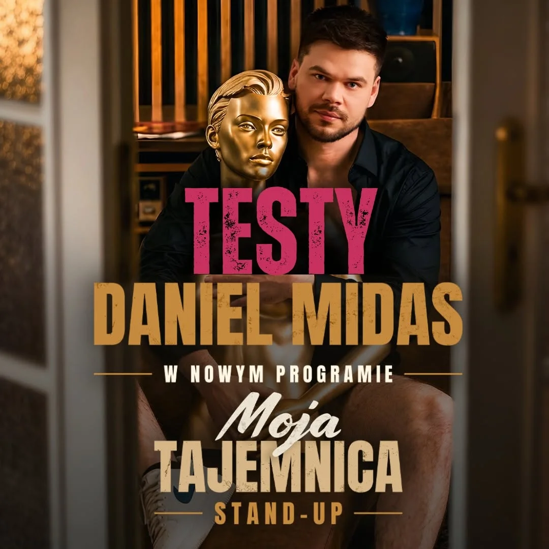 Grafika promocyjna wydarzenia TESTY STAND-UP: DANIEL MIDAS LUBLIN – nowy program