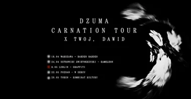 Grafika promocyjna wydarzenia CARNATION TOUR — Dżuma w Lublinie, 8 maja (Klub Graffiti)