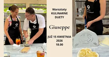 Grafika promocyjna wydarzenia Lublin: warsztaty kulinarne „Kuchenne duety” w Restauracji Giuseppe