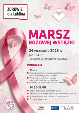 Grafika promocyjna wydarzenia Marsz Różowej Wstążki