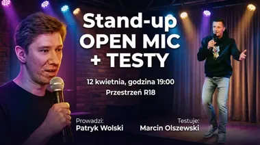 Grafika promocyjna wydarzenia Stand-up Lublin: Olszewski Testuje! (+ otwarty mikrofon) w Rynek 18 Lublin