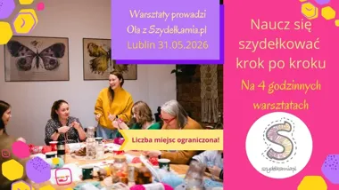 Grafika promocyjna wydarzenia Warsztaty Szydełkowania z Szydełkarnią w Lublinie – majowe spotkanie w Przestrzeń.Lublin