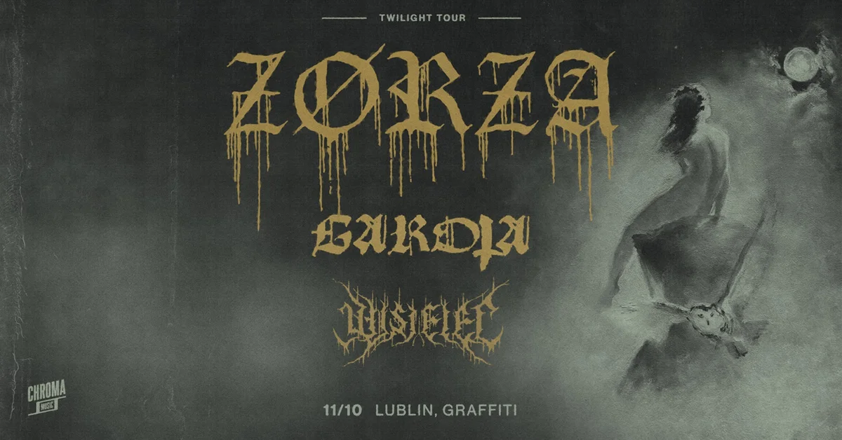Grafika promocyjna wydarzenia ZØRZA • GAROTA • WISIELEC – koncert metalowy