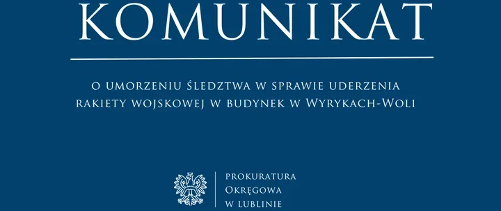 Prokuratura umorzyła śledztwo po uderzeniu rakiety w dom w Wyrykach-Woli